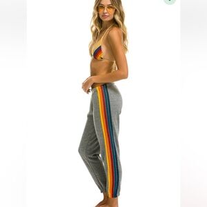 Aviator Nation - 5 Stripe Sweatpants - Heather Grey